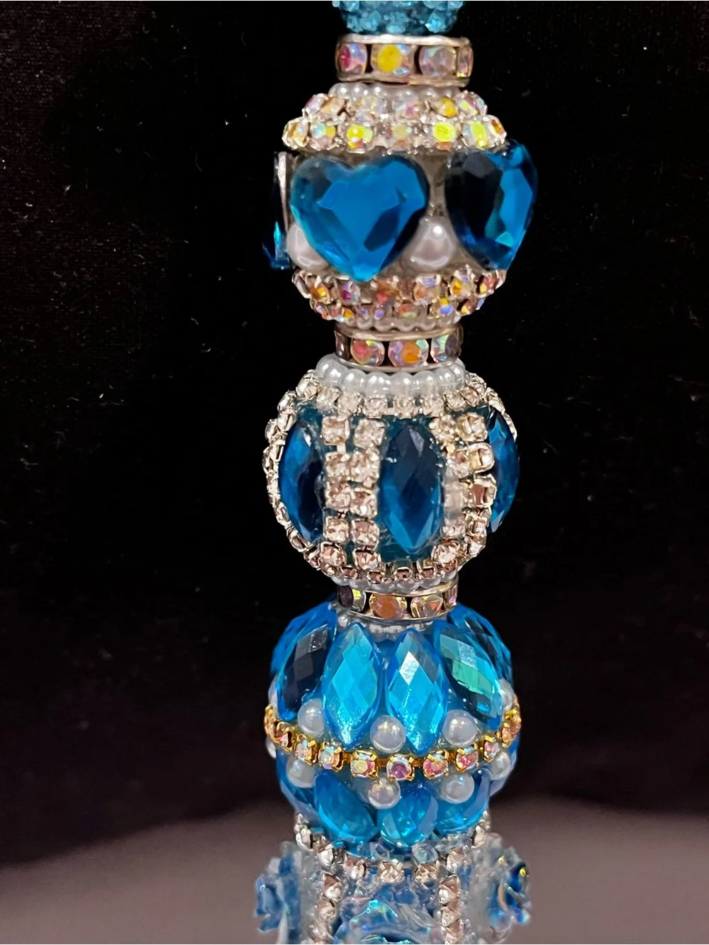 Designer inspired Luxury Blue custom designed decal fancy beaded pen